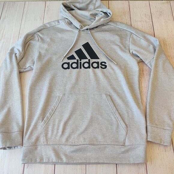 Men's Adidas pullover logo hoodie sz M - Picture 3 of 7